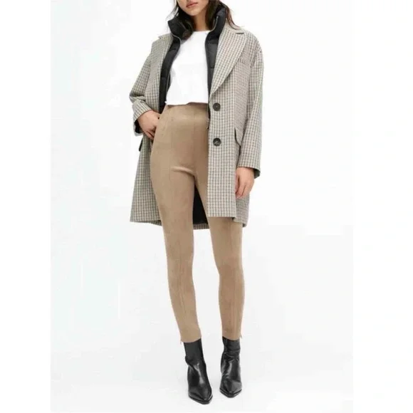 Zara Taupe Suede-Look Ankle Skinny Pants - Picture 3 of 15